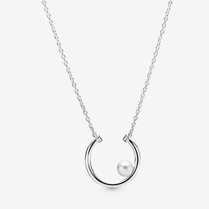 Pandora Jewelry - Offset Freshwater Cultured Pearl Circle Necklace Pandora Jewelry - Offset Freshwater Cultured Pearl Circle Necklace